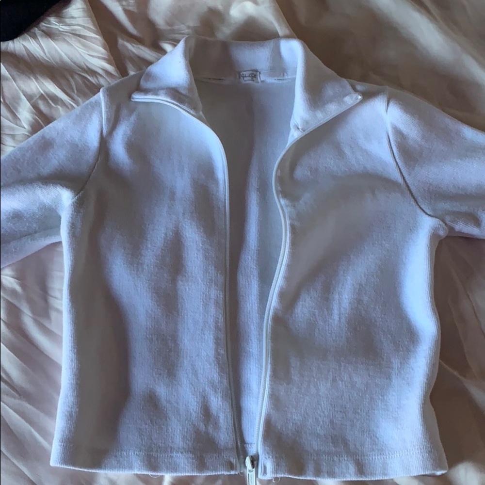 Brandy Melville white zip up jacket - Picture 1 of 1